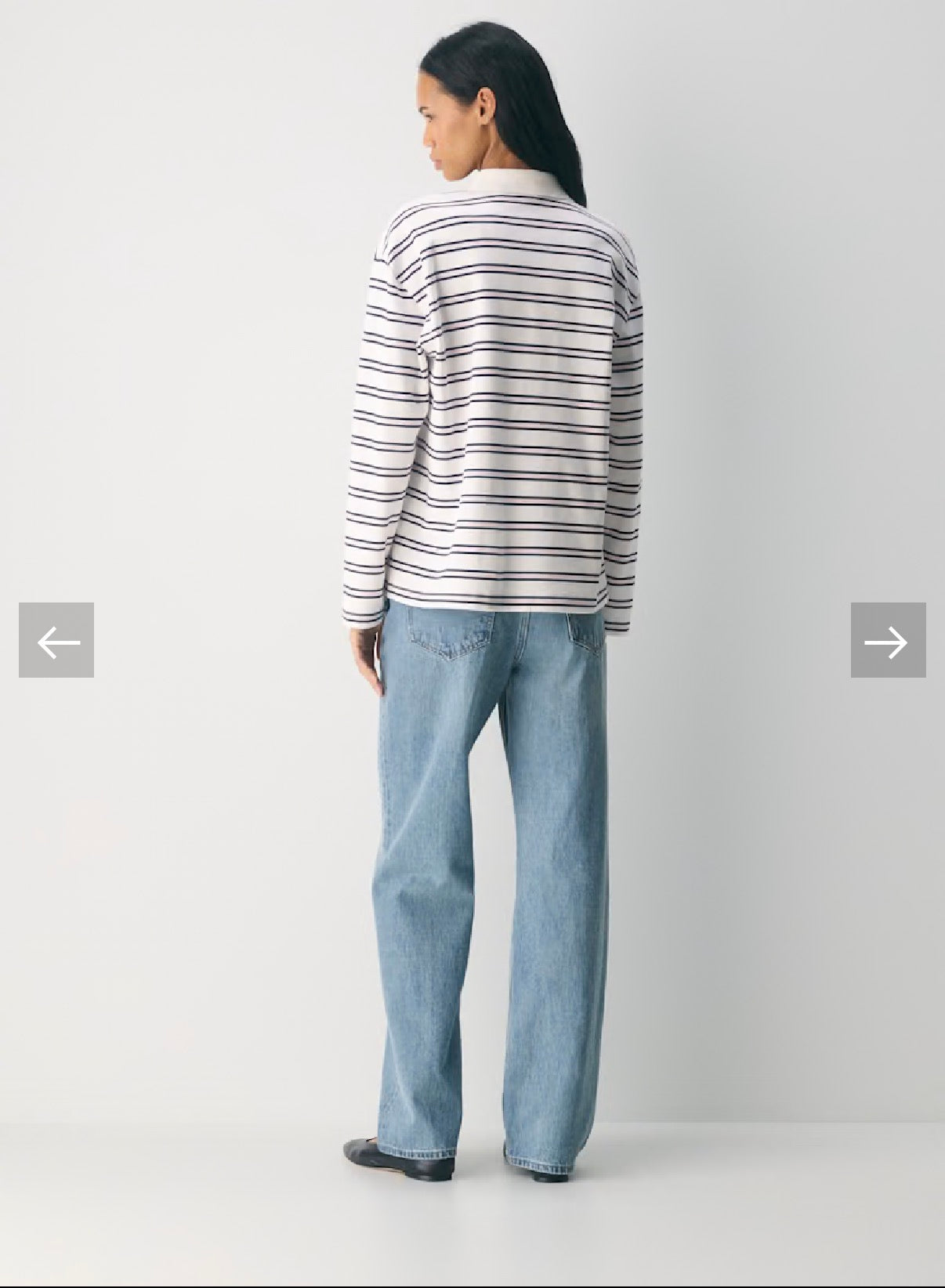 Babaton cotton stripe Polo white