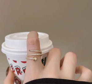 Adjustable Luxe Diamond Nail Ring