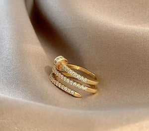 Adjustable Luxe Diamond Nail Ring