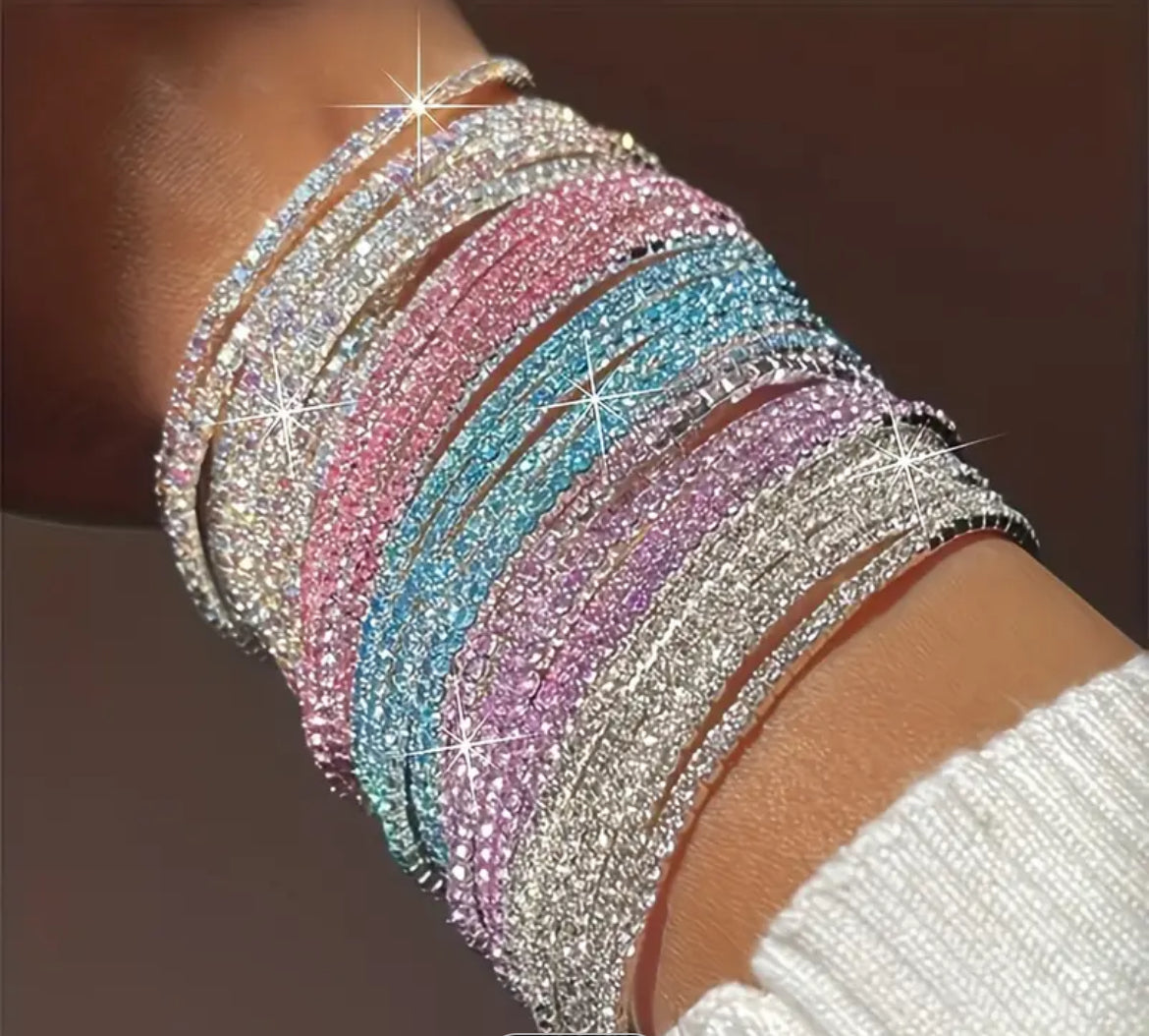 Stackable Color Diamond Tennis Bracelet