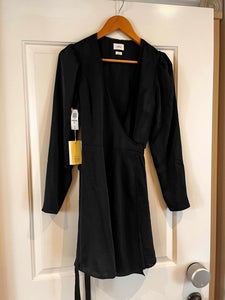 WILFRED BLACK SATIN DRESS