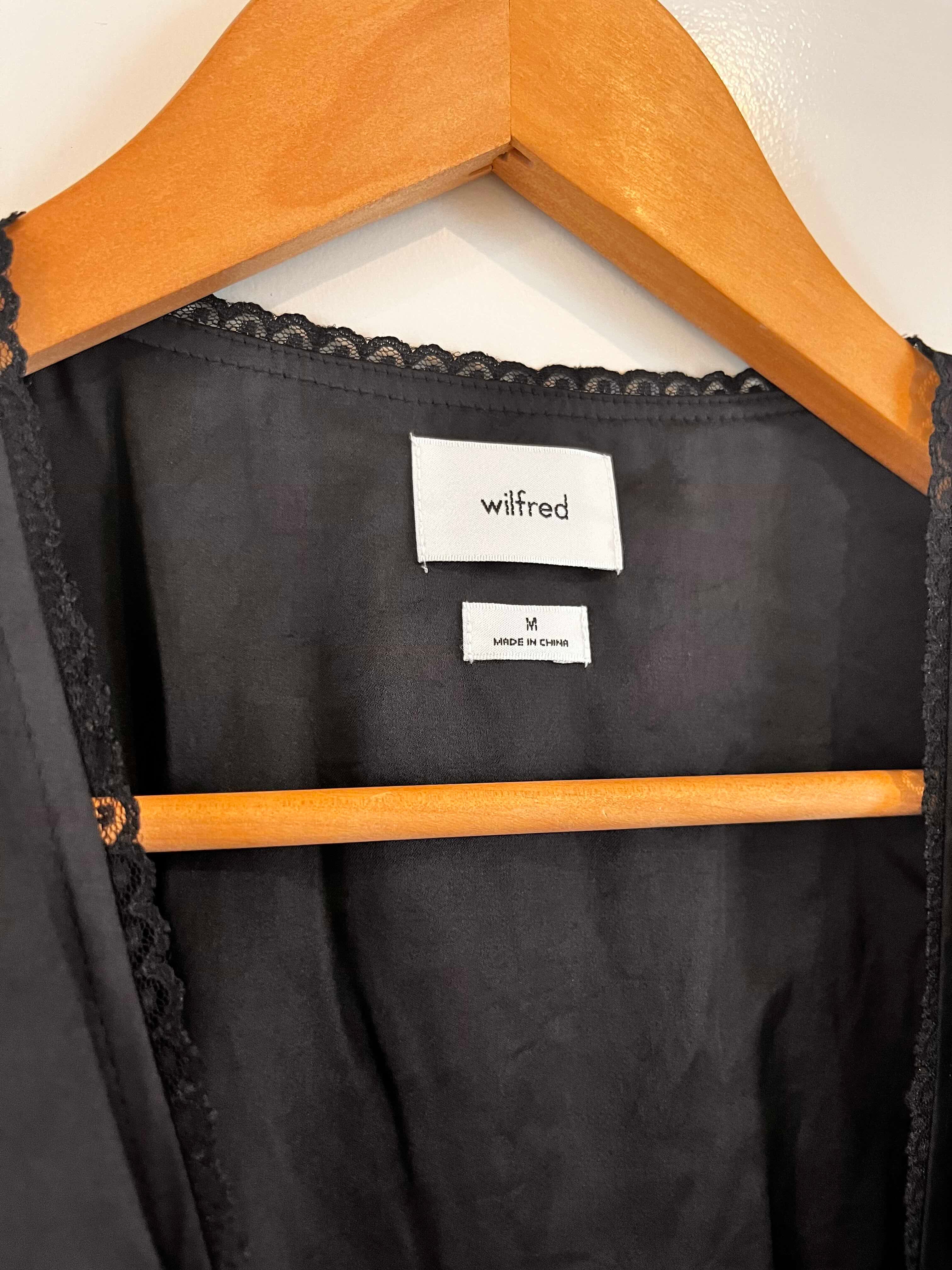 WILFRED BLACK SATIN DRESS