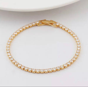 Diamond Tennis Bracelet Gold 2mm