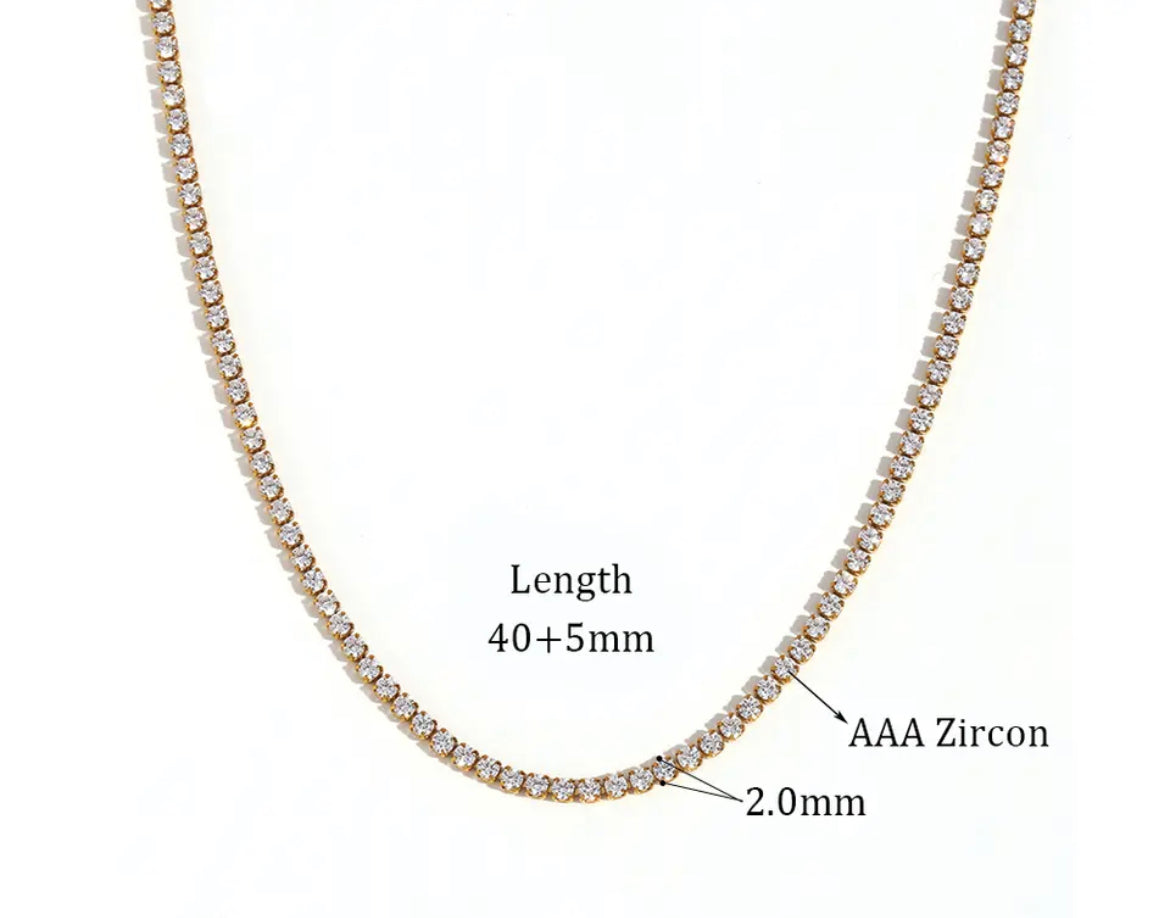 Diamond Tennis Necklace 2mm
