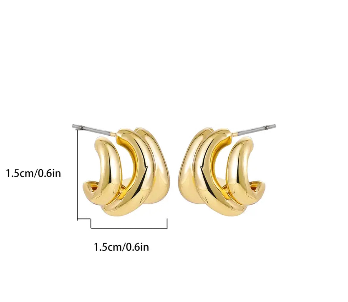 Mini Triple Hoop Earring