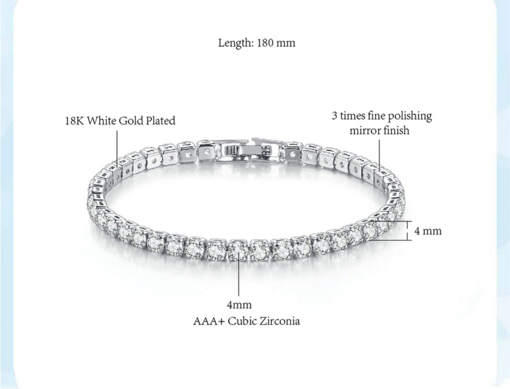Diamond Tennis Bracelet (2MM, 3MM, 5MM)