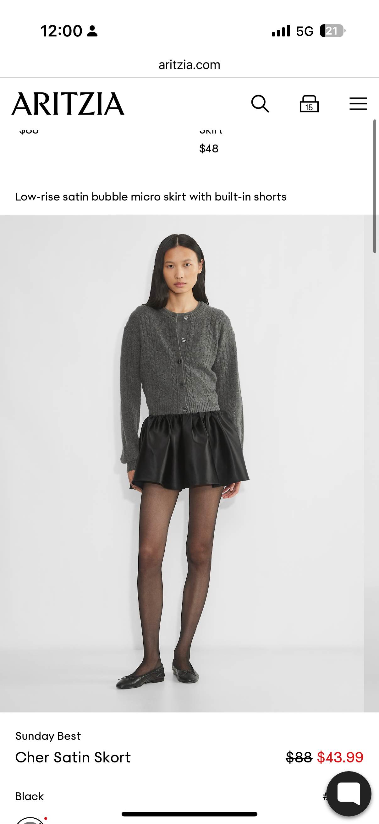 Sunday Best Cher Satin Skort