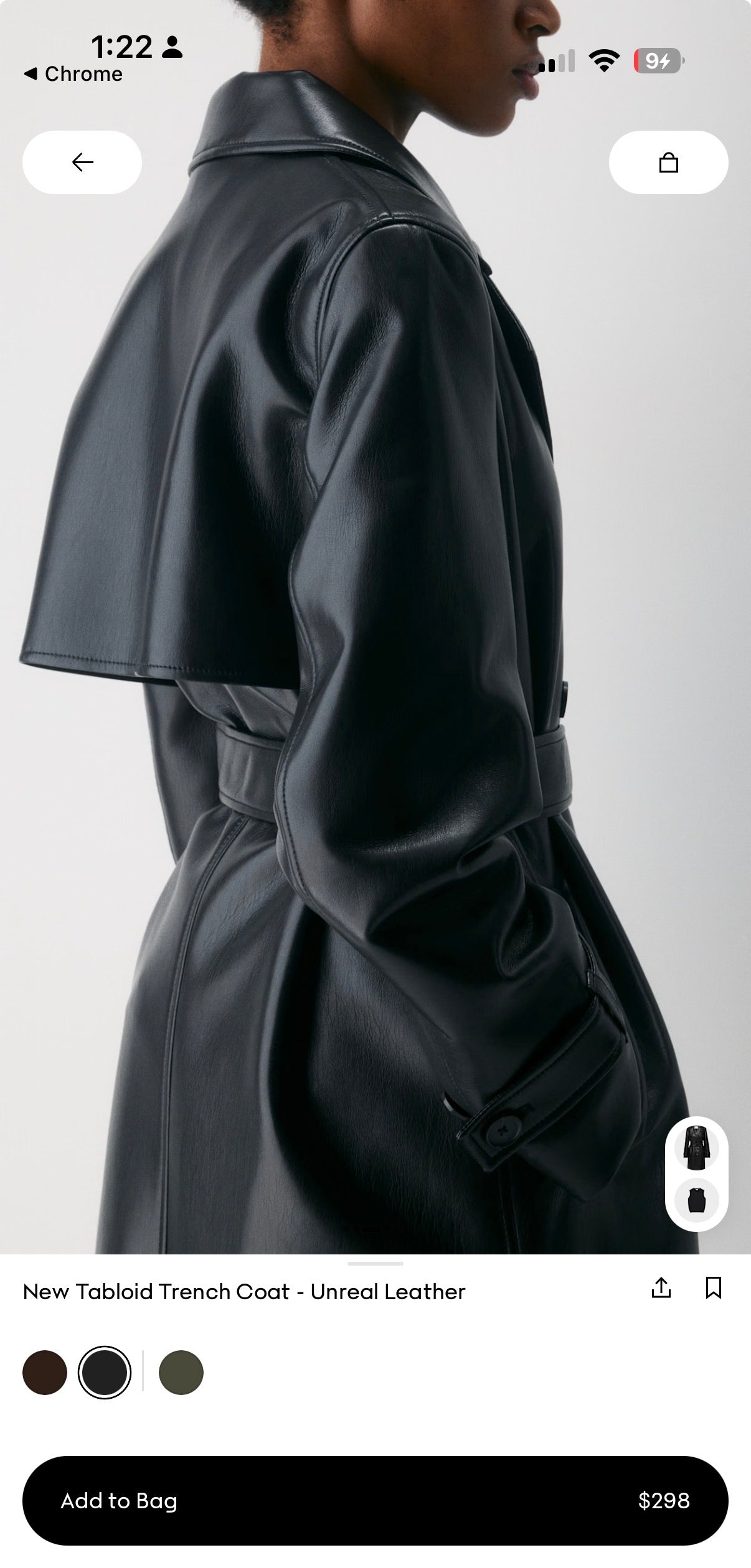 Babaton Tabloid Vegan Leather Trench