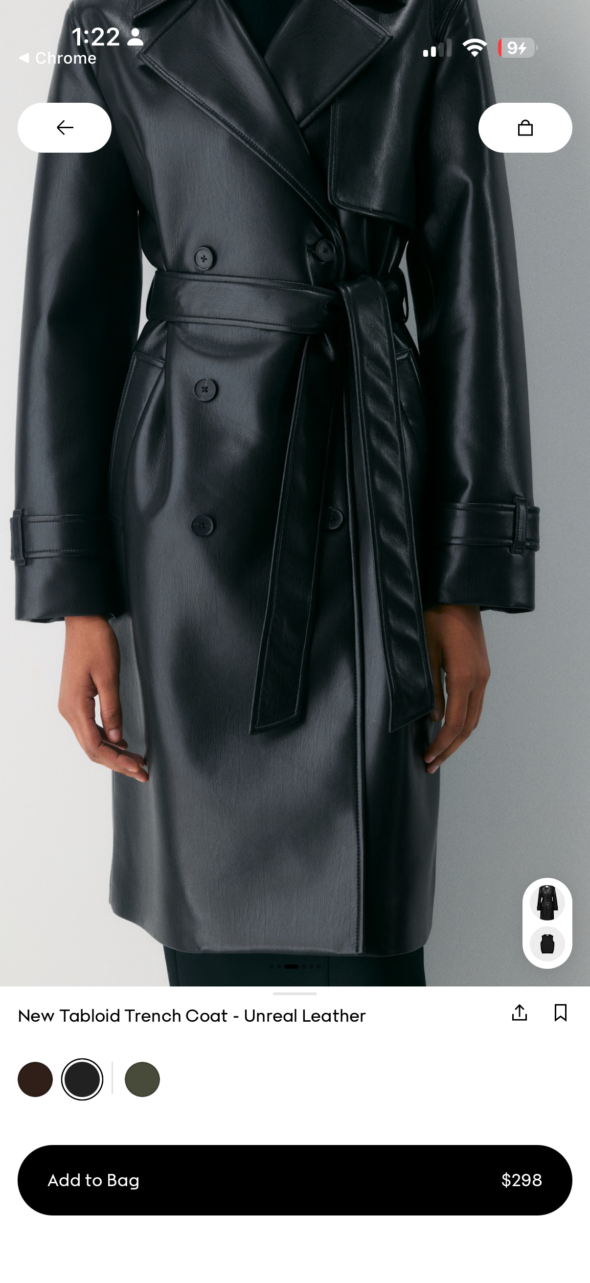 Babaton Tabloid Vegan Leather Trench
